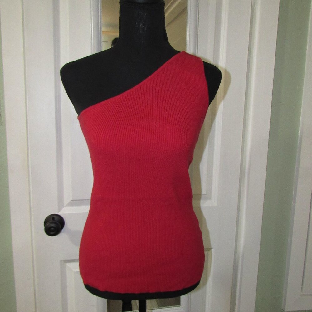 One Shoulder Red Sweater - Size Large